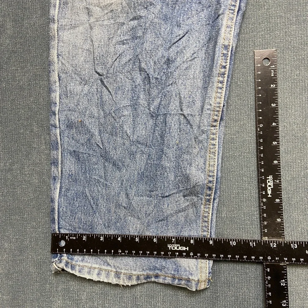 Levi's 550 Jeans Men 44x34 Blue Denim Light Wash Straight Relaxed Fit Whiskering